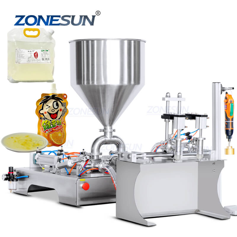 semi-automatic pouch bag filling capping machine