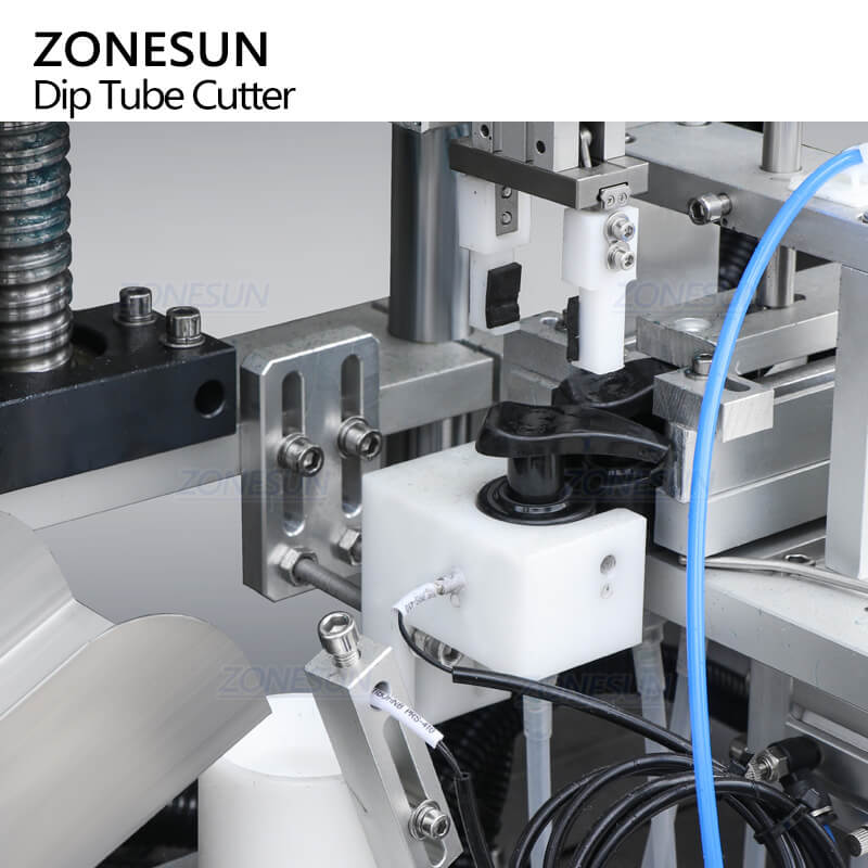 servo gripping mechanism of lotion pump dip tube cutting machine