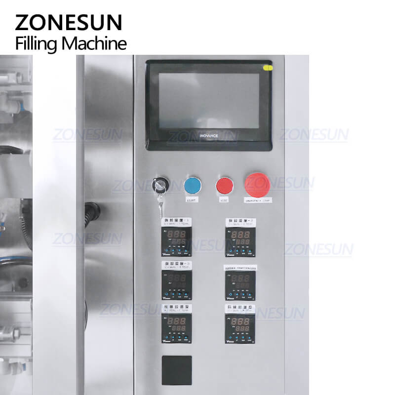 control panel of shampoo sachet filling sealing machine