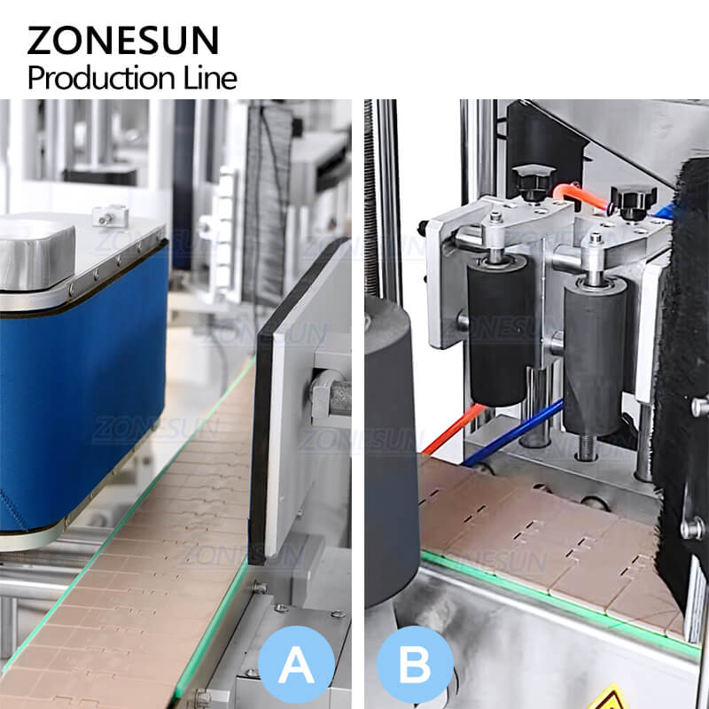 labeling structure of body lotion filling line