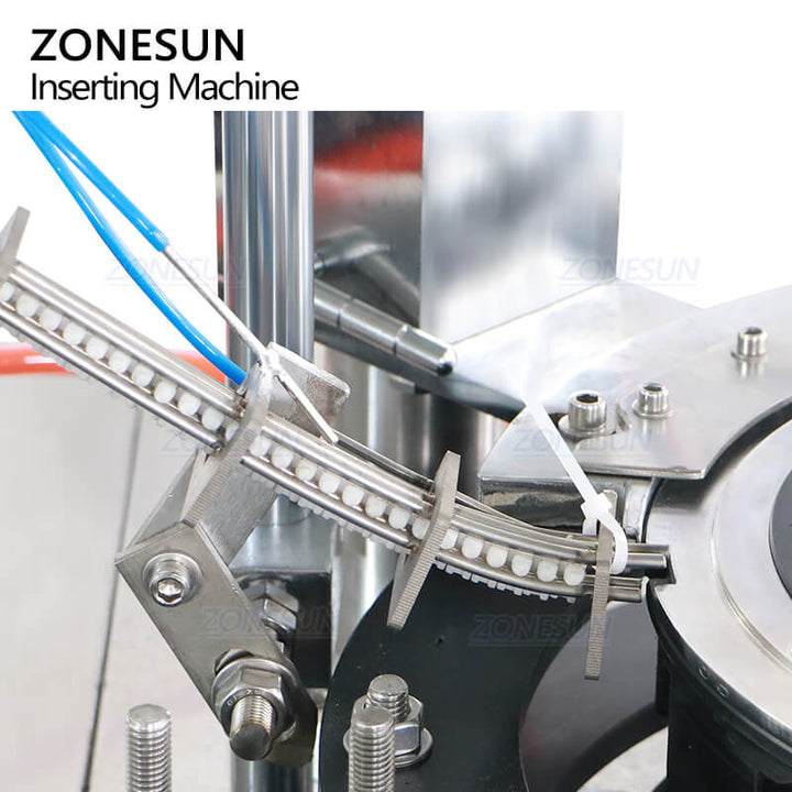 suspended pressing structure of aerosol spray can hand inserting machine