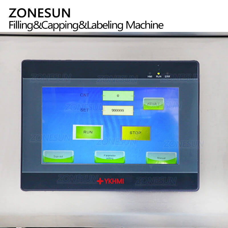 control panel of spirits filling line