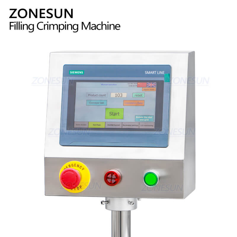 control panel of peristaltic pump filling machine