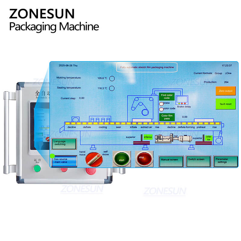 painel de controle touchscreen da máquina de embalagem a vácuo