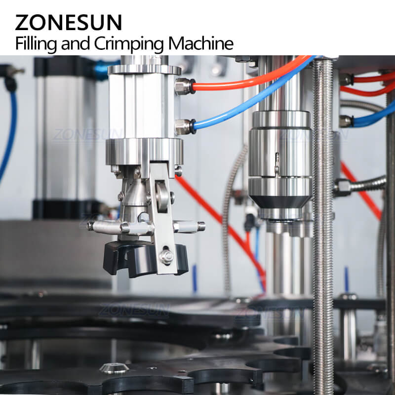 valve crimping system of aerosol can filling and crimping machine