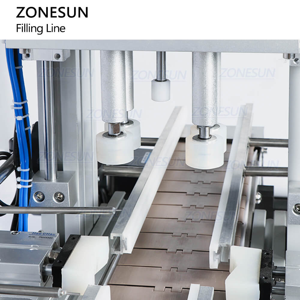 ZONESUN ZS-FAL180D9 Tabletop Piston Pump 4 Heads Honey Jam Vaseline Chocolate Paste Bottle Filling Capping Labeling Machine Production Line