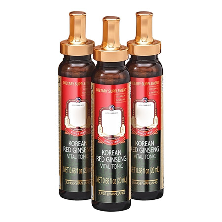 red ginseng drink vial abeling