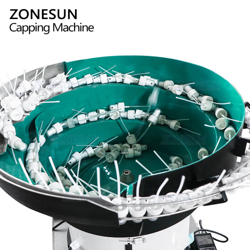 vibratory bowl of desktop automatic spray bottle capping machine