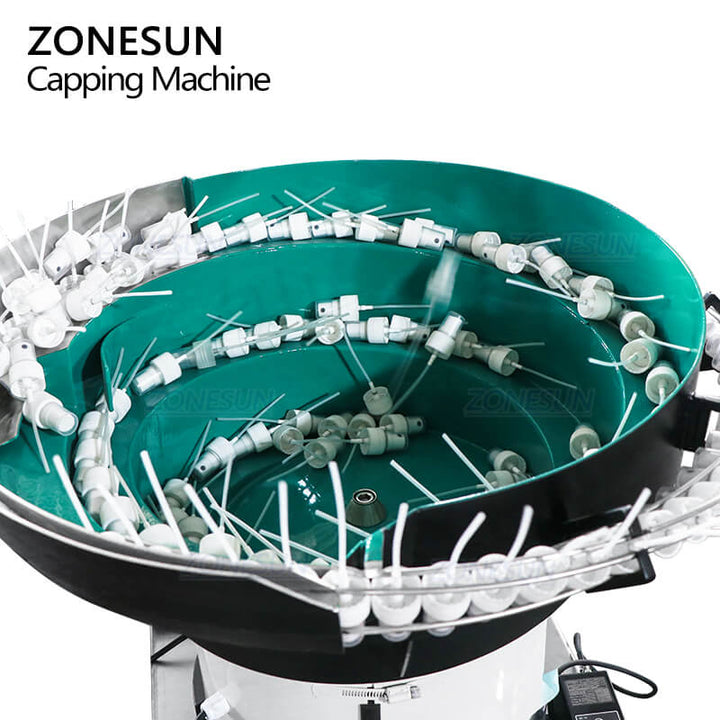 vibratory bowl of desktop automatic spray bottle capping machine