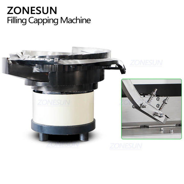 cap feeding structure of spout pouch filling capping machine