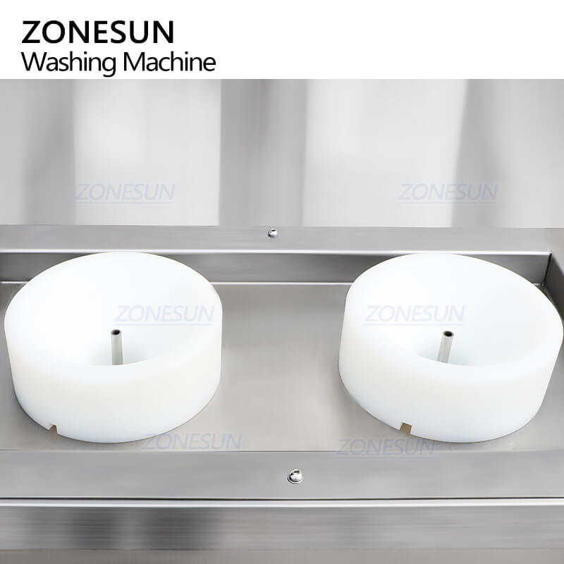 Semi-automatic Double Head PET Bottle Glass Jar Water Rinsing Machine