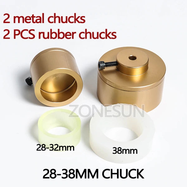 Metal capping chuck and rubber