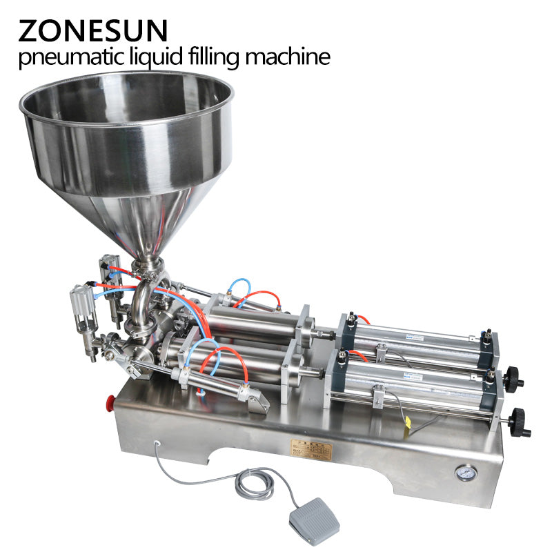 Double heads pneumatic paste filling machine