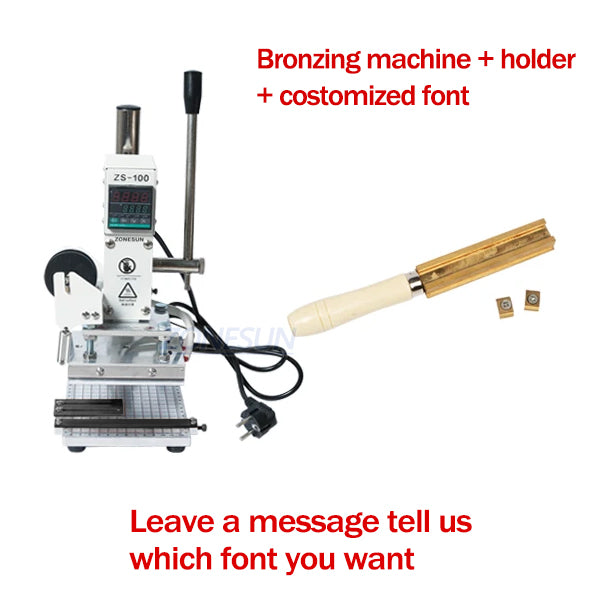 ZONESUN ZS-100 New Embossing Manual Hot Foil Stamping Machine For Leather Paper Wood With Measure Line Letters Hot Foil Stamping Machine - ZONESUN TECHNOLOGY LIMITED