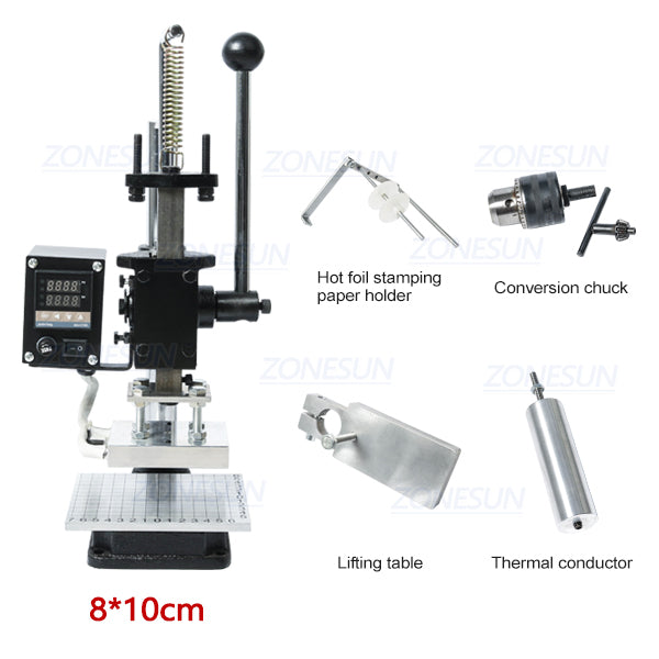 ZONESUN Hot Foil Stamping Machine Manual Bronzing embosser PVC Card leather paper wood embossing stamping branding iron - ZONESUN TECHNOLOGY LIMITED