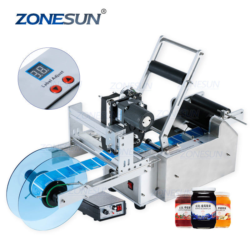 ZONESUN Labeling Machine for Transparent Sticker With Date Printer Pri