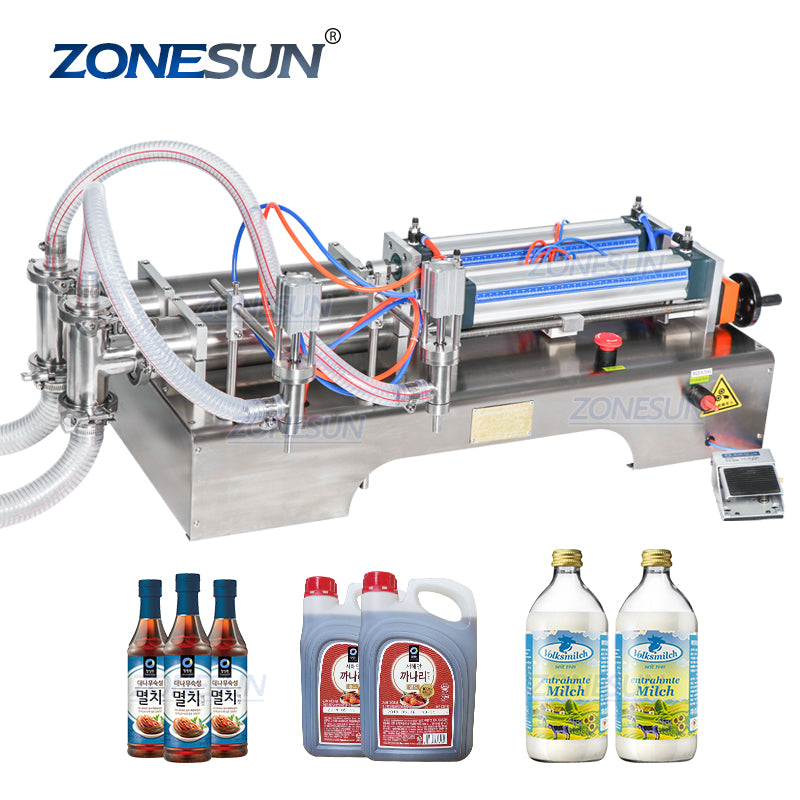 double nozzles fully pneumatic liquid filling machine