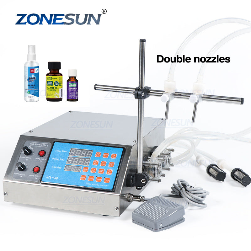 2 nozzles peristaltic pump liquid filling machine