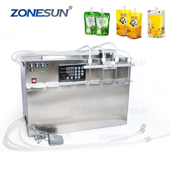 4 heads spout pouch bag liquid filling machine