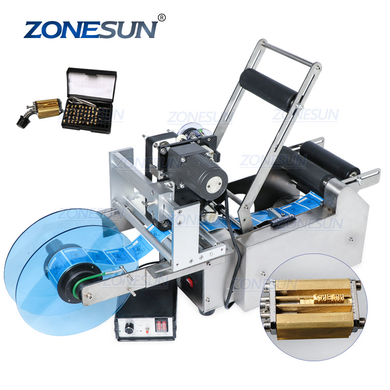 semi-auto labeling machine with date coder