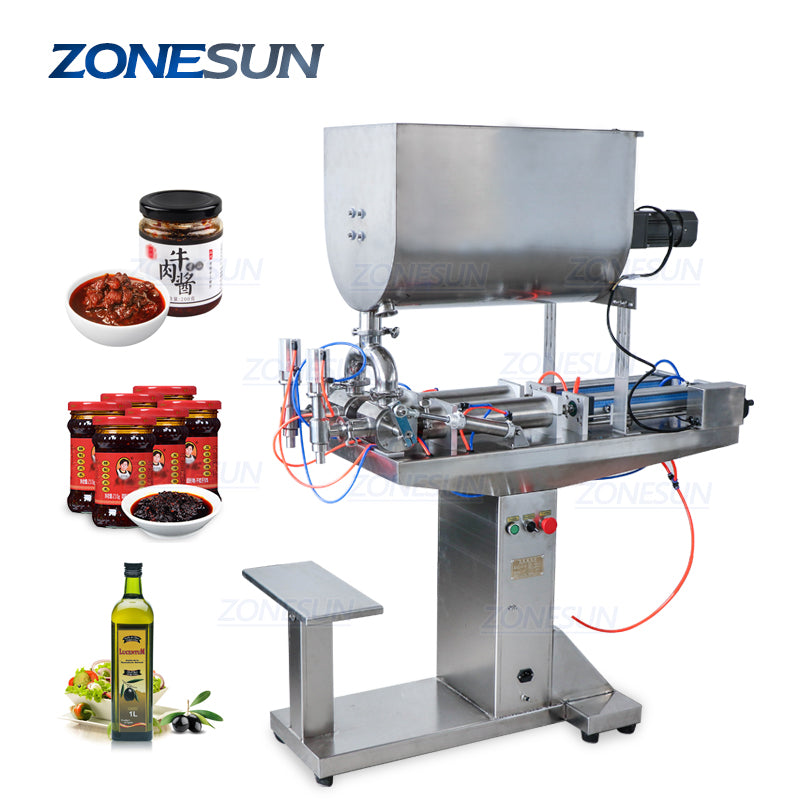 Double Heads Semi-Automatic Paste Filling Machine With Mixer