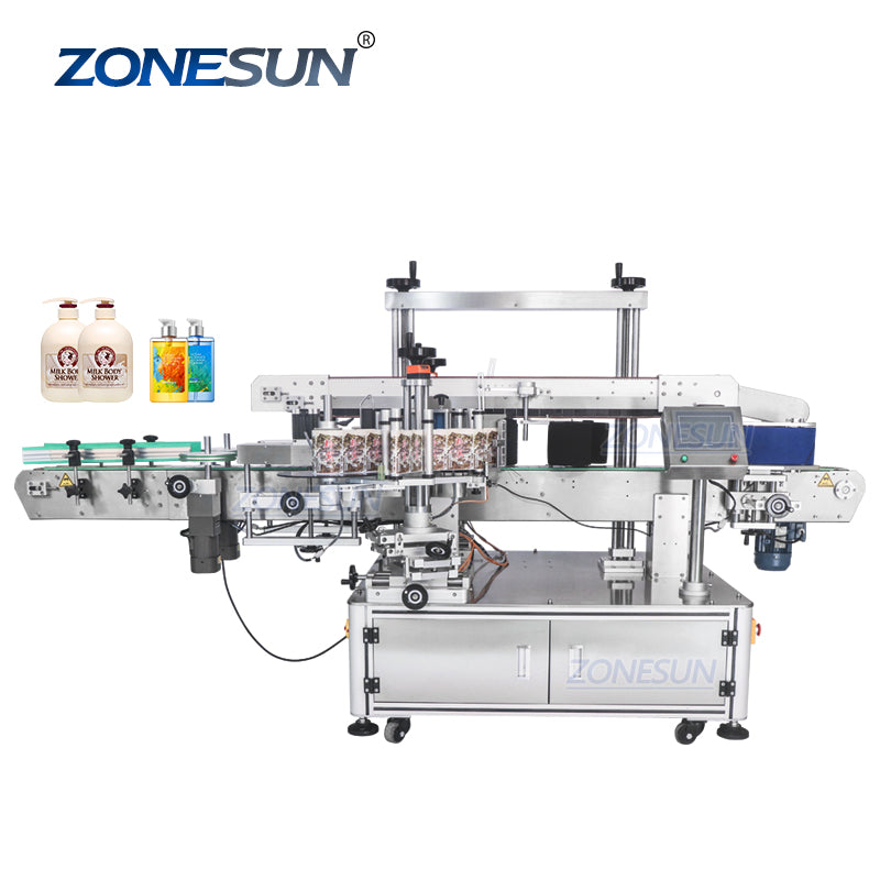 ZONESUN ZS-TB963 Double Side Flat Round Bottle Labeling Machine For Dr