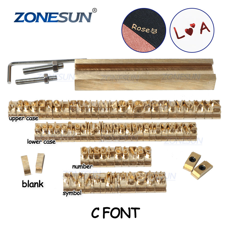 brass letter set for stamping machine
