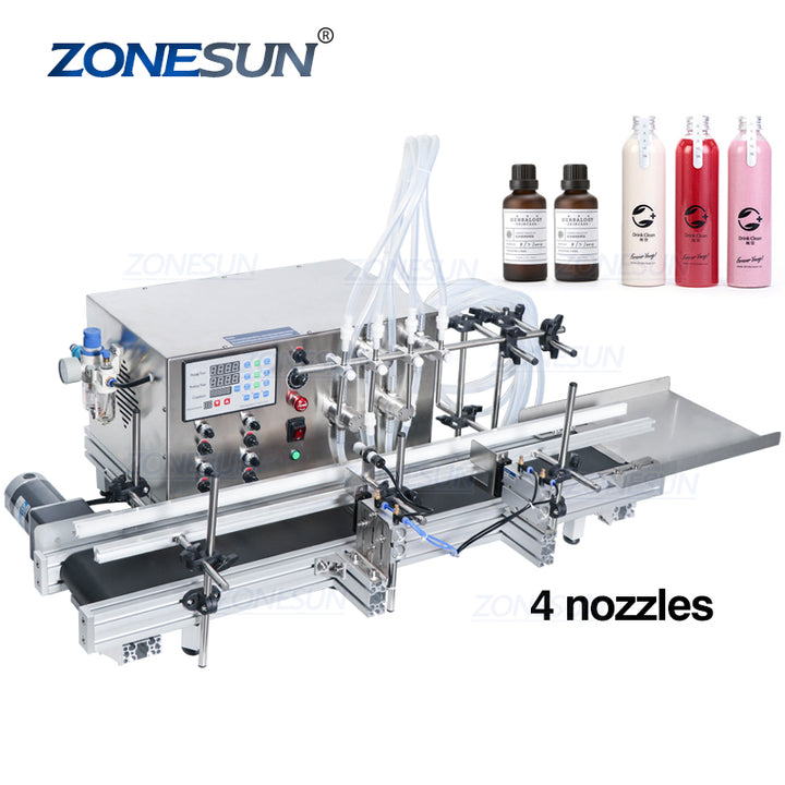 4 Nozzles Magnetic Pump Automatic Desktop Liquid Filling Machine