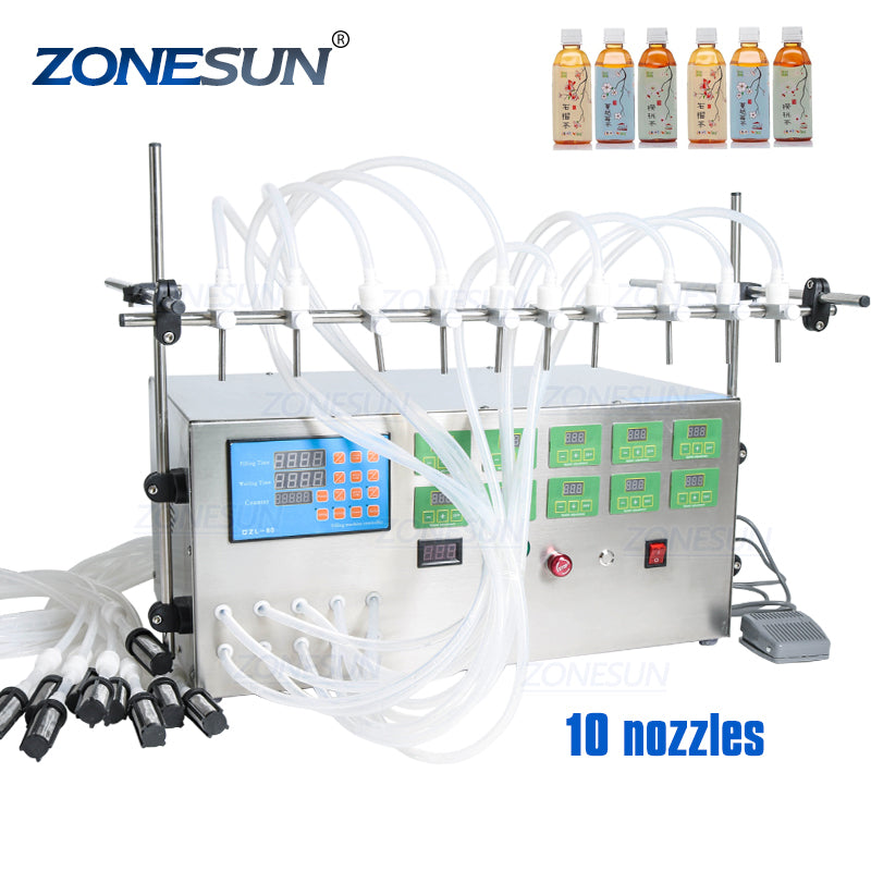 10 nozzles diaphragm pump liquid filling machine