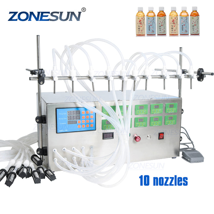 10 nozzles diaphragm pump liquid filling machine