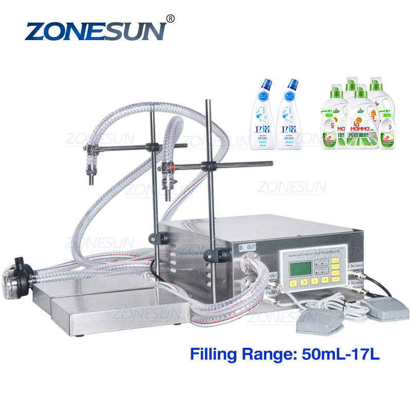 ZS-DP622W Double Nozzles Diaphragm Pump Filling Weighing Machine