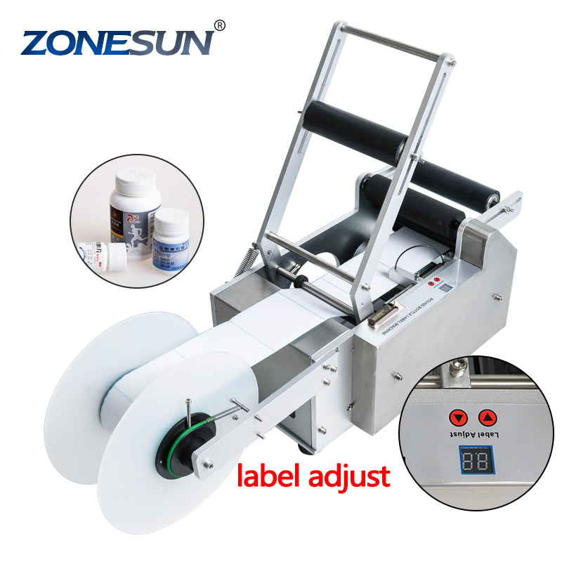ZONESUN ZS-TB50 Semi-automatic Round Bottle Labeling Machine For Food