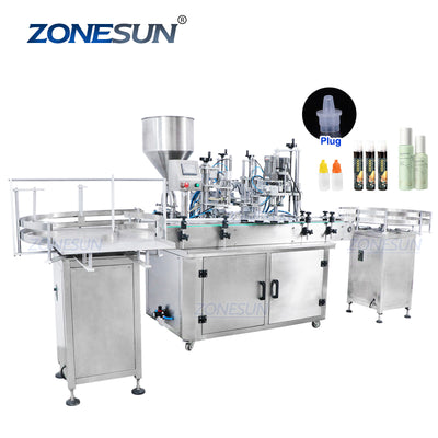 ZS-FAL180A5 Automatic 4 In 1 Filling Capping Machine With Cap Feeder