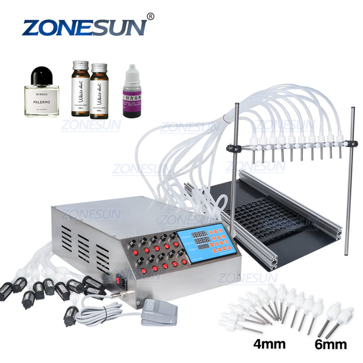ZONESUN 10 Heads Perfume Vial Filling Machine For Solvent Essential Oil