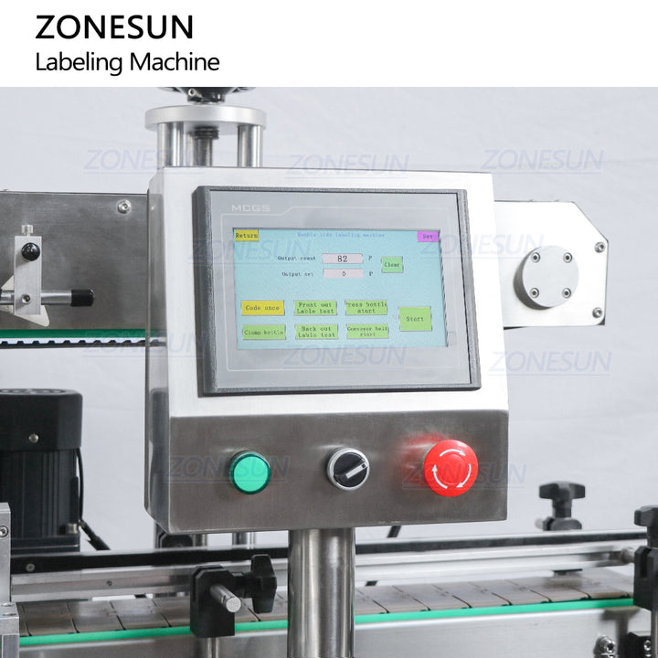 Control Panel of Flat and Round Bottle Labeling Machine