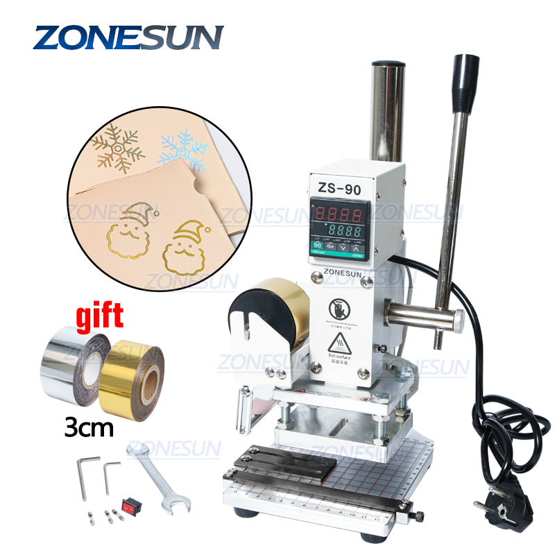 ZONESUN 5*7 8*10 10*13cm Hot Foil Manual Bronzing Machine for PVC
