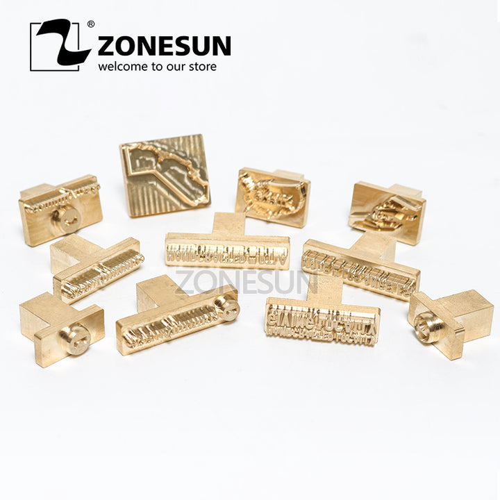 ZONESUN Customized leather copper Brass Stamp  invitation card paper brand iron Heat emboss Mold Printing DIY craft supply - ZONESUN TECHNOLOGY LIMITED