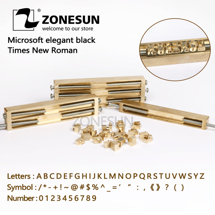 ZONESUN Hot Foil Stamp, Number, Alphabet Mold, Symbol Customized Font, DIY Leather Stamp Mold Die Cut - ZONESUN TECHNOLOGY LIMITED
