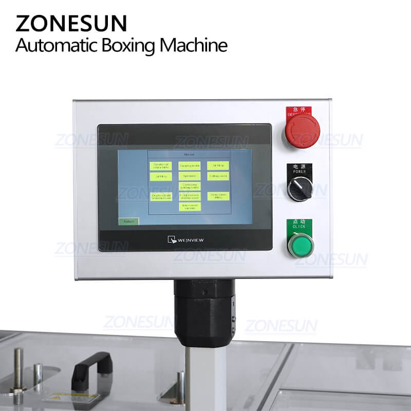 Control Panel of Automatic Essential Oil Bottle Boxing Machine
