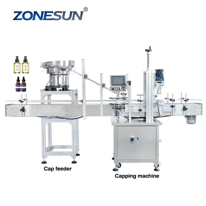 Automatic Capping Machine With Cap Feeder