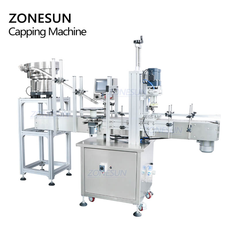 Automatic Capping Machine With Cap Feeder