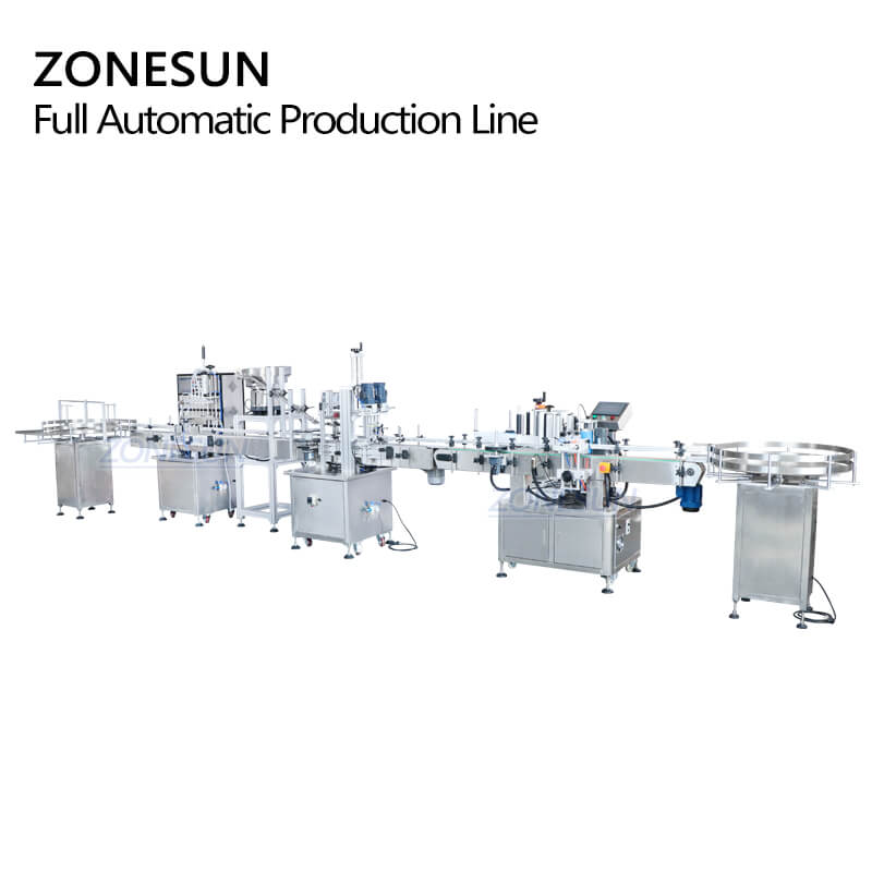Automatic Filling Capping And Labeling Machine With Cap Feeder