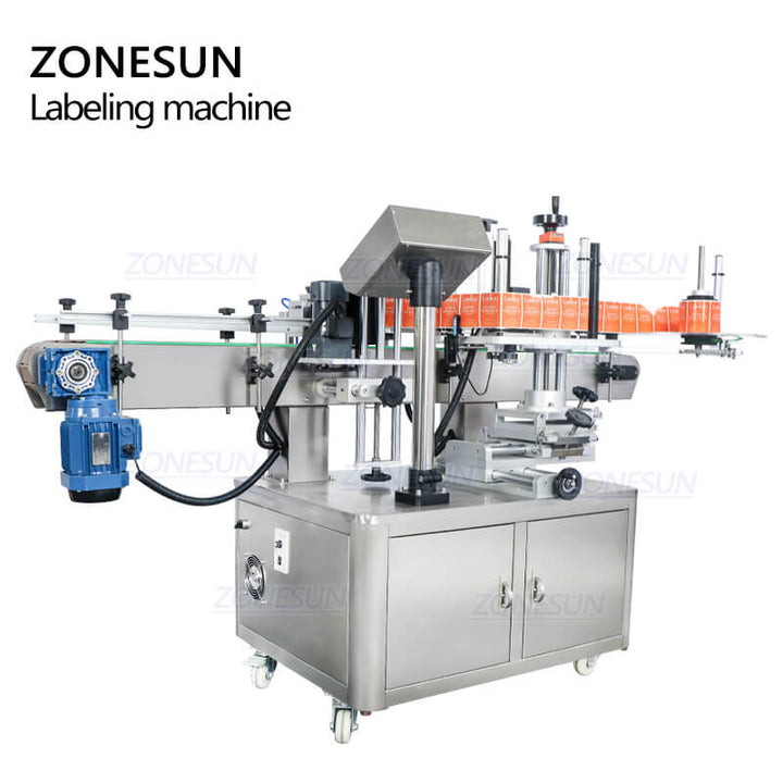 ZS-TB260 Round Bottle Single & Double Side Labeling Machine For Beverage Milk Juice Bottles