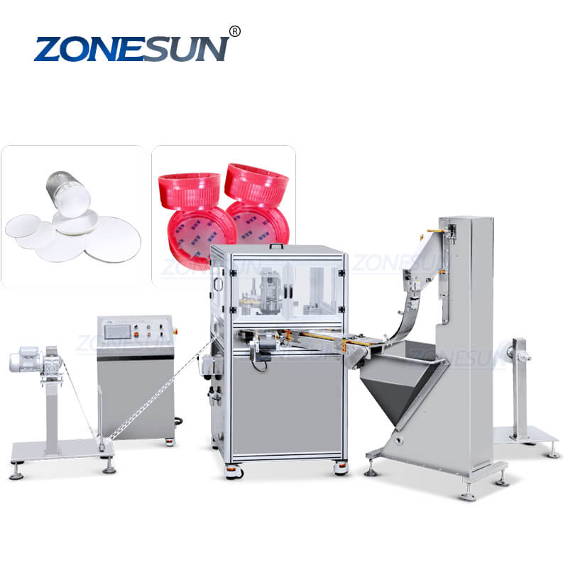 ZS-WIM02 Automatic Induction Cap Lining Machine Aluminium Foil Wad Cut ...