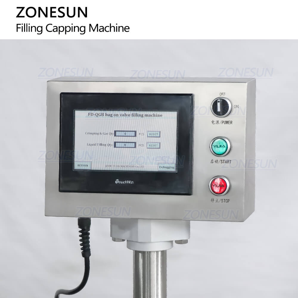 Control Panel of BOV Aerosol Filling Crimping Machine