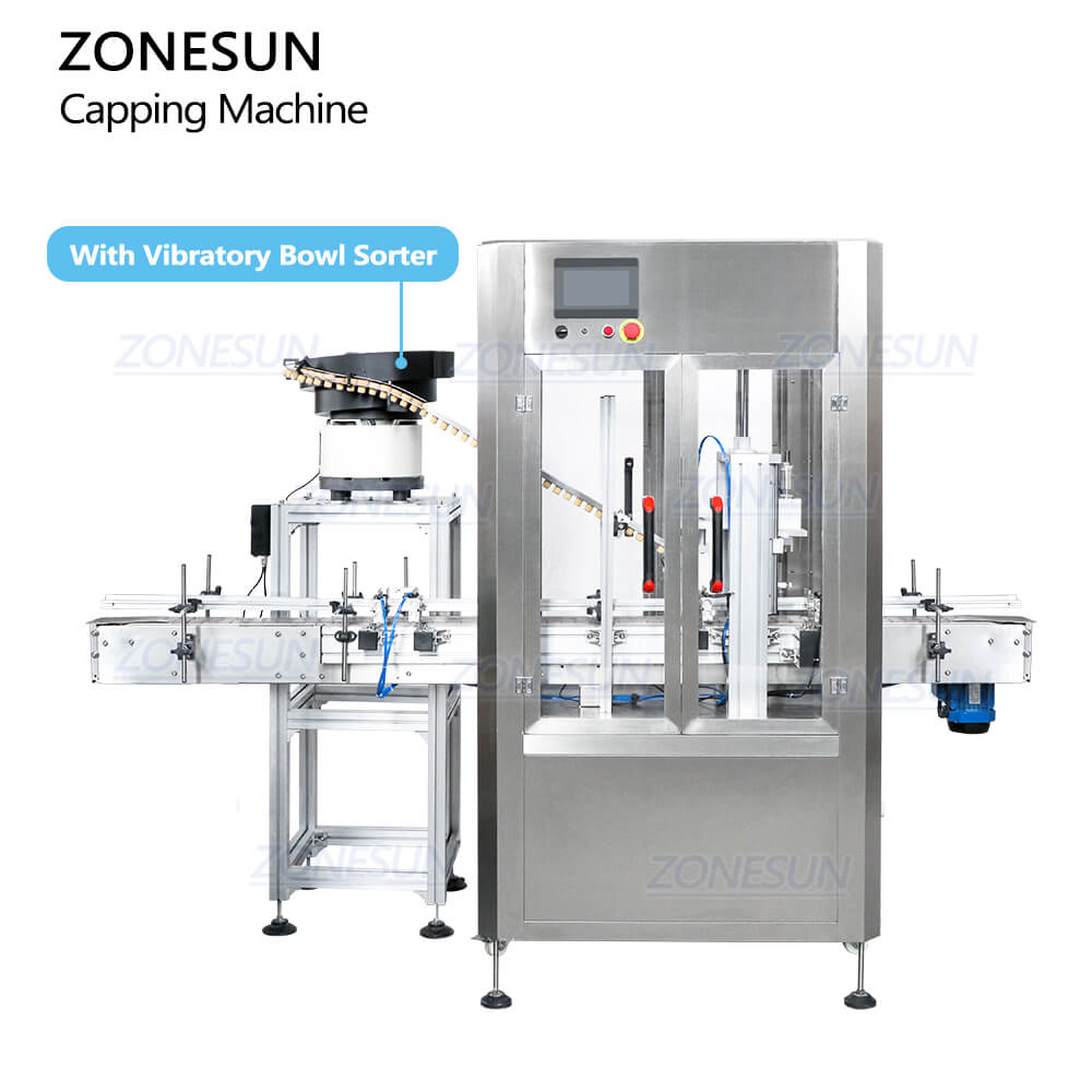 ZONESUN ZS-XG16D2 Automatic Linear Glass Liquor Wine Bottle T-Cork Bot