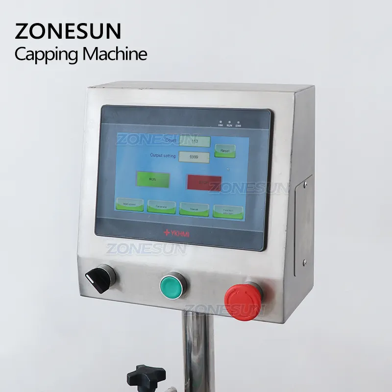 control panel of bottled sauce capping machine