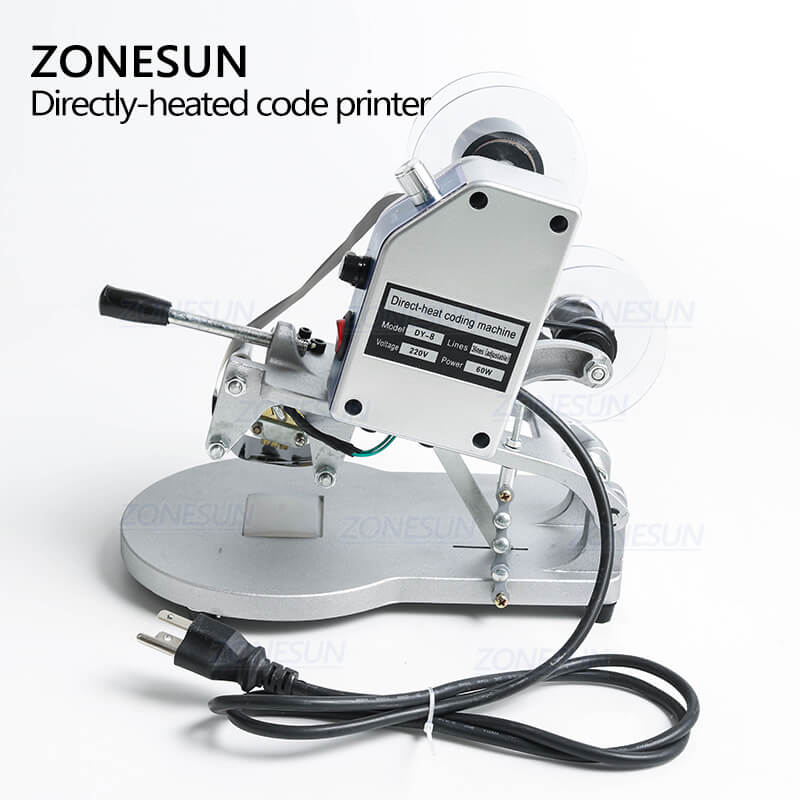 ZONESUN Manual Hand Operated Hot Stamp Printer Ribbon Date Coder Codin ...