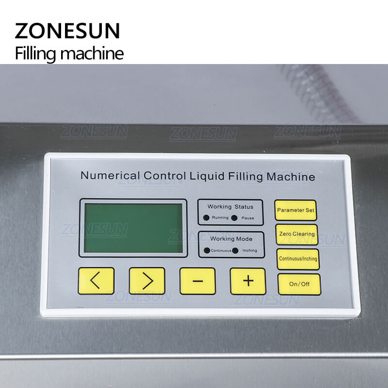 Contral panel of ZS-DP432W Double Nozzles Diaphragm Pump Filling Weighing Machine