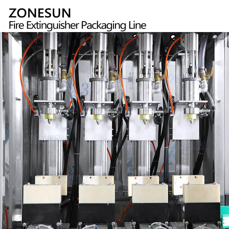 Capping Firefighting ZS-FE1 Automatic 4 Heads Fire Extinguisher Dry Powder Filling Capping